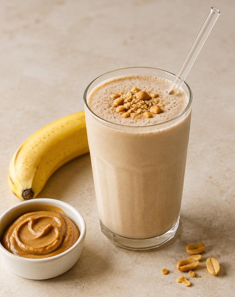 Protein smoothie with banana and peanut butter